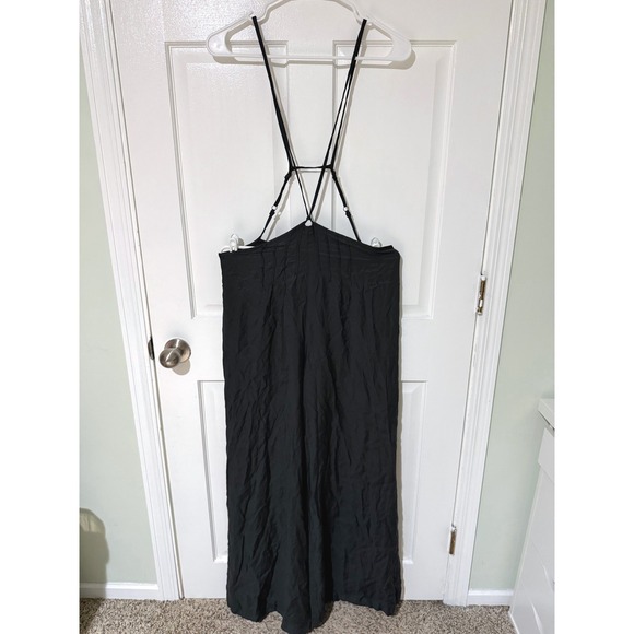 Anthropologie Pants - Anthropologie Black Strappy Pintuck Wide Leg Jumpsuit Womens Medium OB1485208